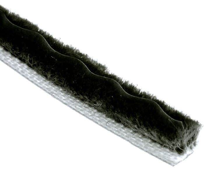 YKK Commercial Storefront Door Leading Edge Slide In Weatherstripping, 7/16 in. Pile Height, 96 in. Length, Black Finish