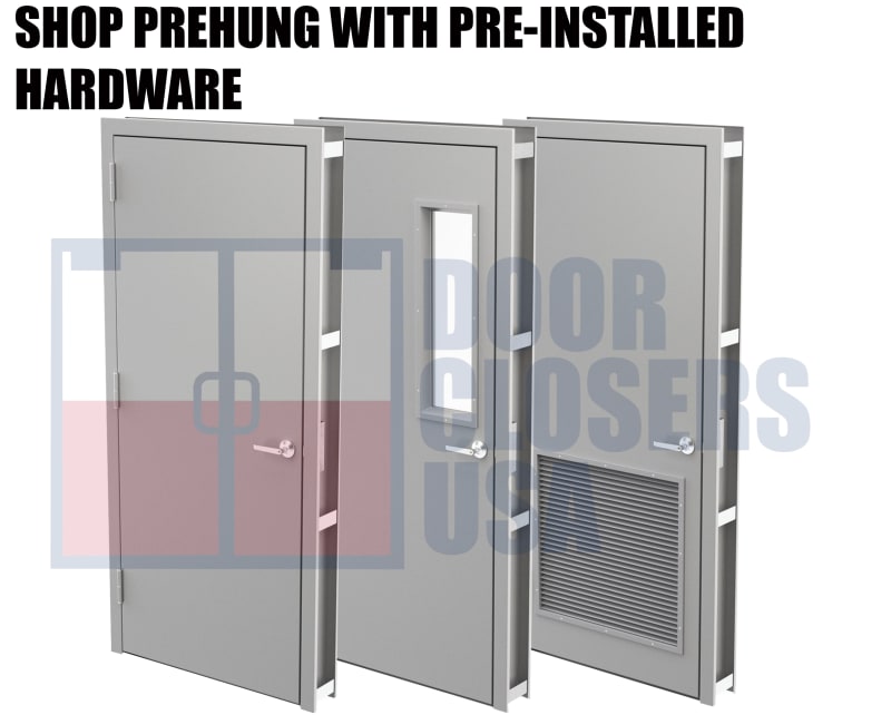 Prehung Metal Doors With Assembled/Welded Frames