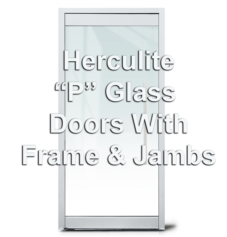 Herculite "P" Continuous Rail Glass Doors With Frame and Jambs