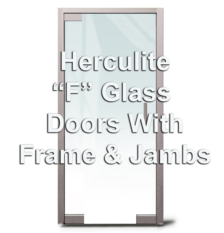 Herculite "F" Patch Corner Glass Doors With Frame and Jambs