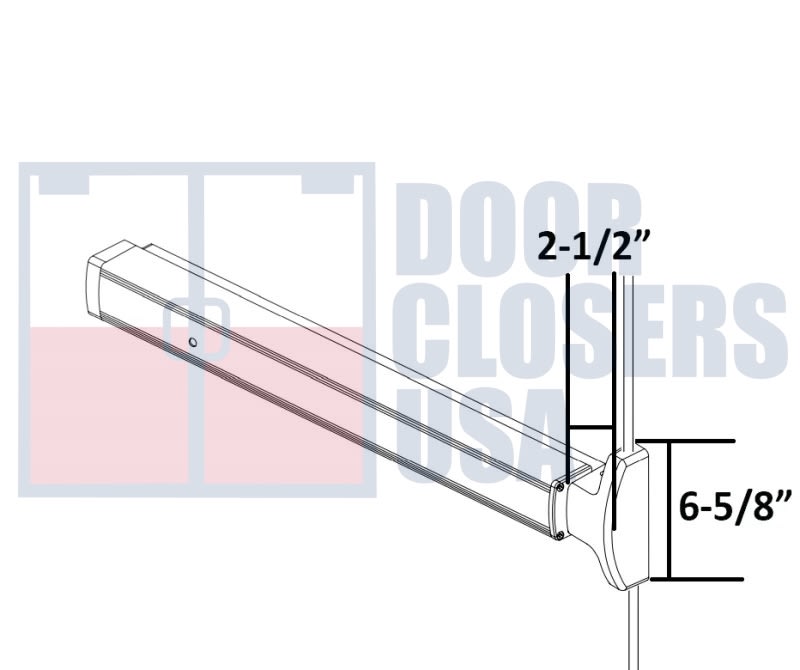 First Choice 2-1/2 in. Wide x 6-5/8 in. Tall Concealed Vertical Rod Panic Bar