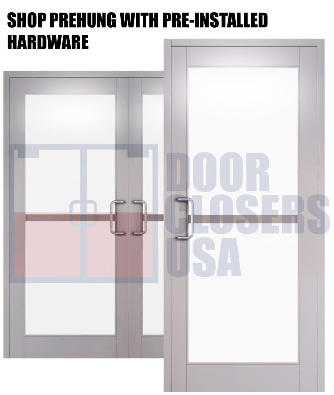 Prehung Storefront Glass Doors-Ready to Install