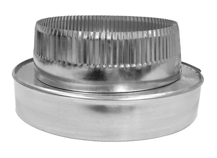 Galvanized steel short round HVAC duct reducer with flat step transition