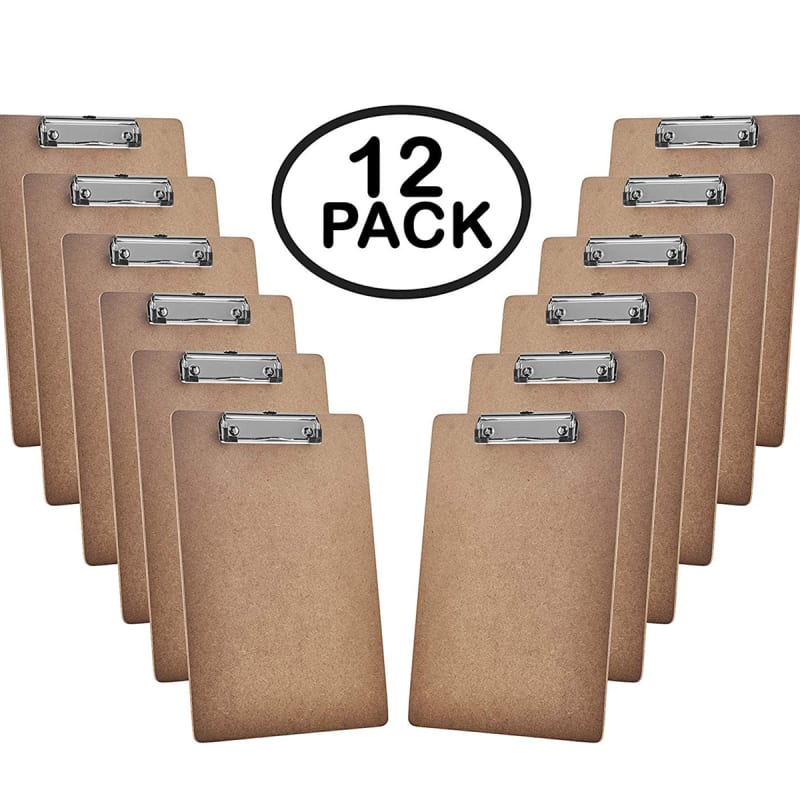 Acrimet Clipboard Letter Size A4 (13â€ x 9 1/16â€) Low Profile Clip (Hardboard) (12 Pack)