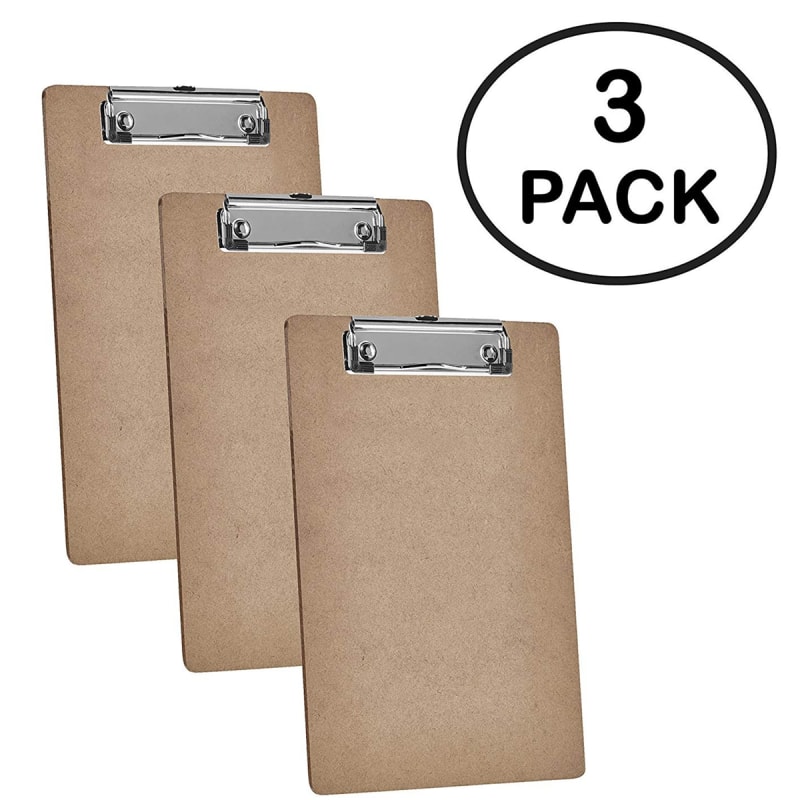 Acrimet Clipboard Memo Size A5 (9 1/8â€ x 6 3/8â€) Low Profile Clip (Hardboard) (3 Pack)