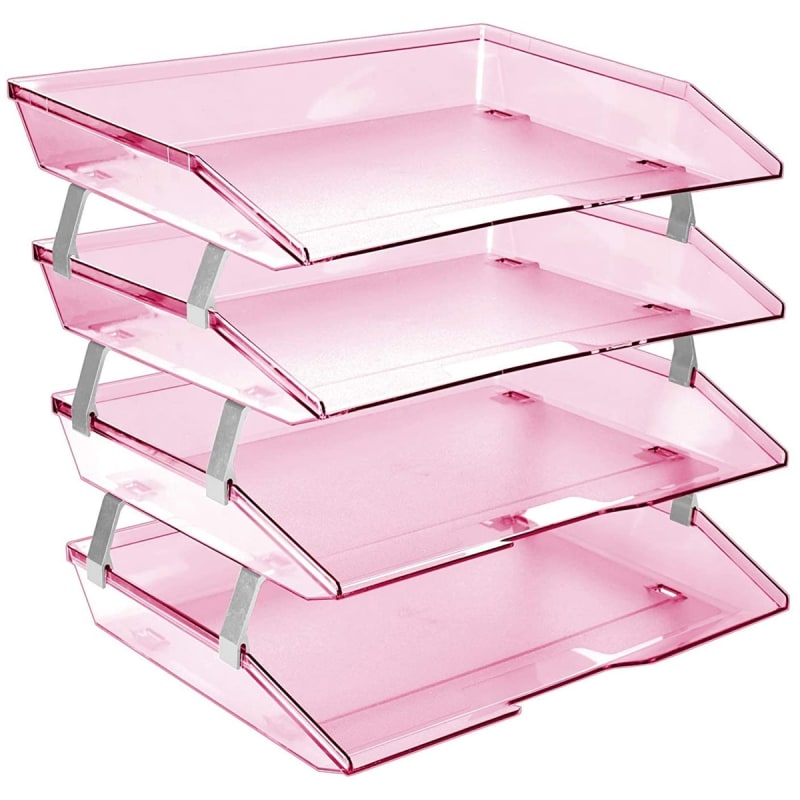 Acrimet Facility Letter Tray 4 Tier (Clear Pink Color) Code 256.8 Acrimet Facility Letter Tray 4 Tier (Clear Pink Color) Code 256.8