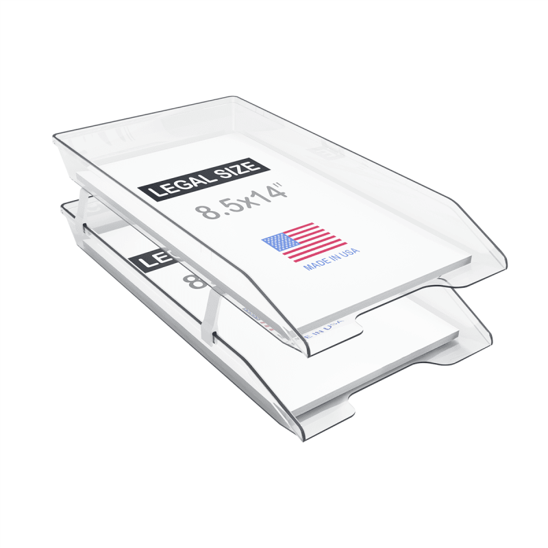 Acrimet Facility 2 Tier Letter Tray Front Load Legal Size (Clear Crystal Color) Code 258.5