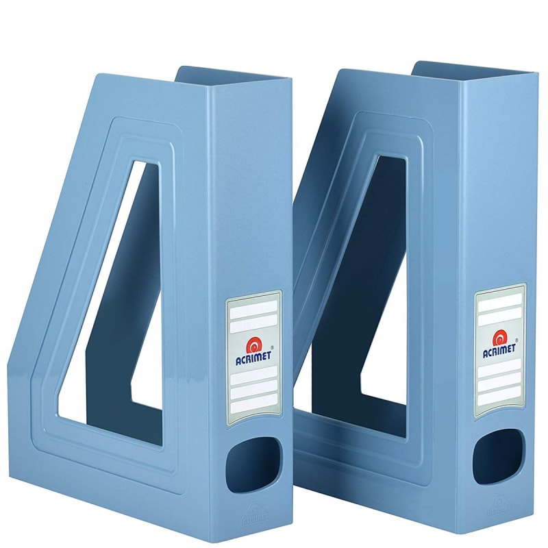 Acrimet Magazine File Holder (Solid Light Blue Color) 2 Pack Code 277.AO