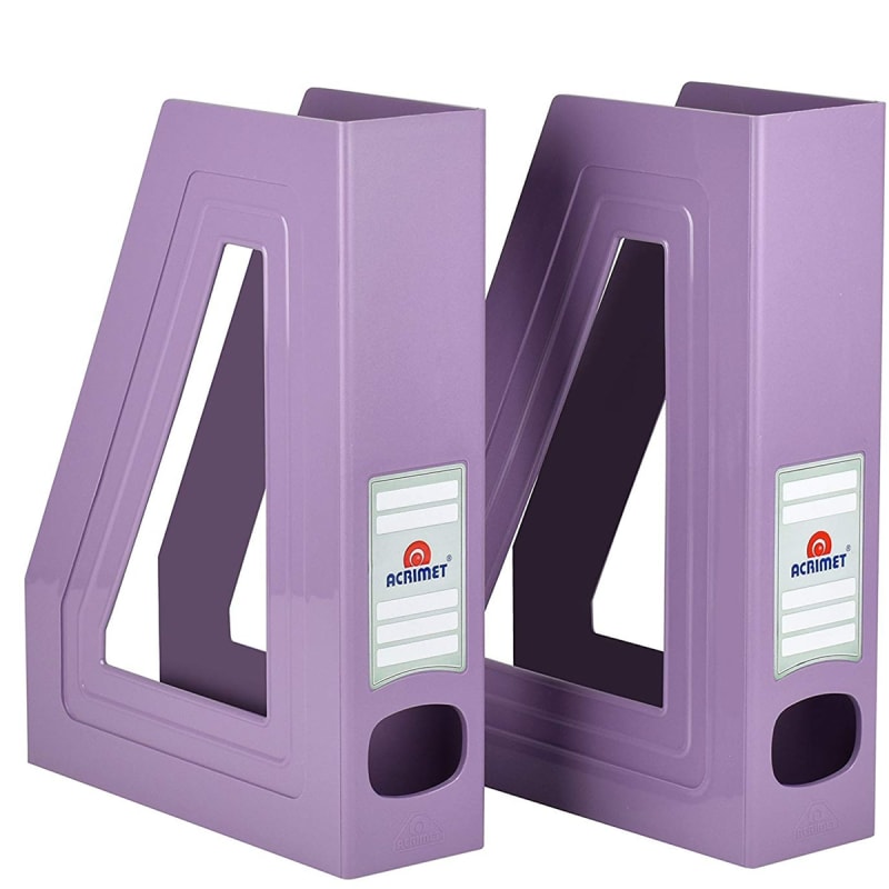 Acrimet Magazine File Holder (Solid Purple Color) 2 Pack Code 277.LO