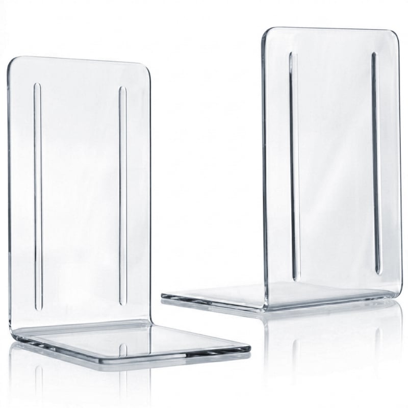 Acrimet Bookends 1 Pair, Clear Plastic Clear Crystal 290.1