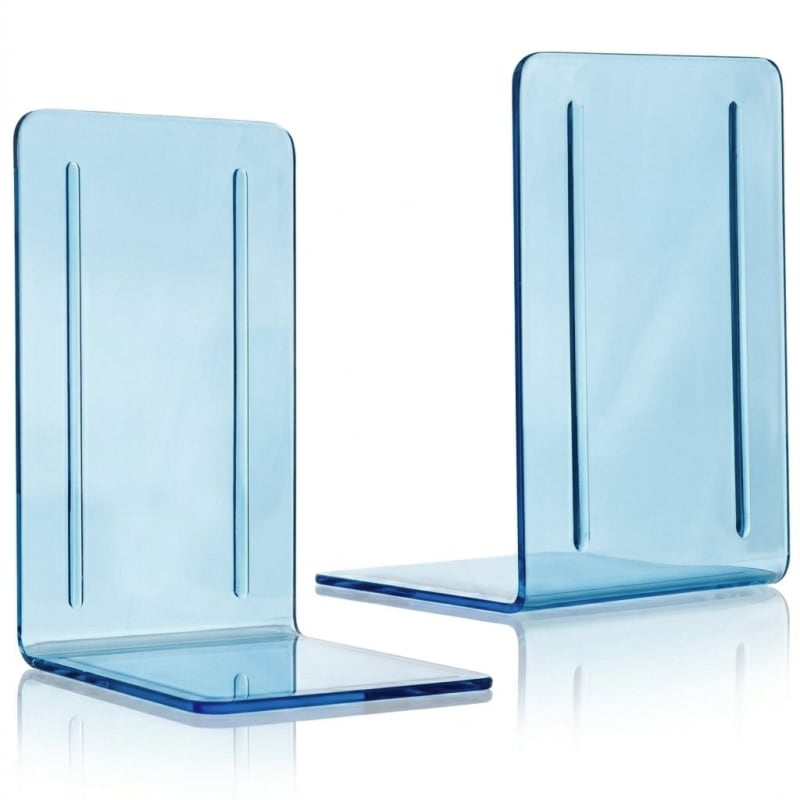 Acrimet Bookends 1 Pair, Clear Plastic Clear Purple 290.4