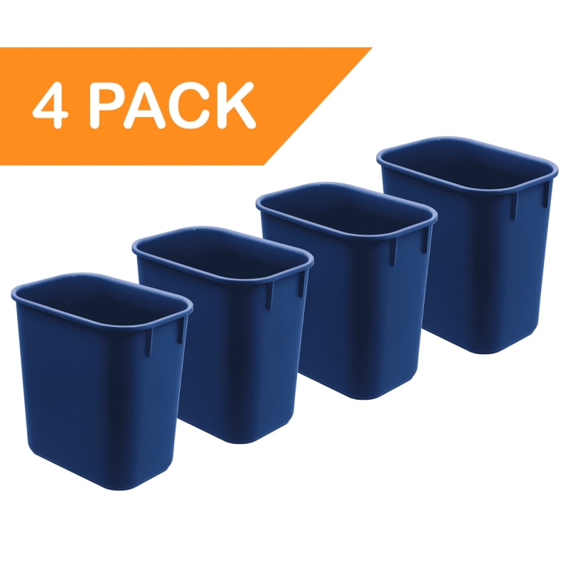 Acrimet Wastebasket 13QT (Blue Color) 4 - Pack Code 576.4
