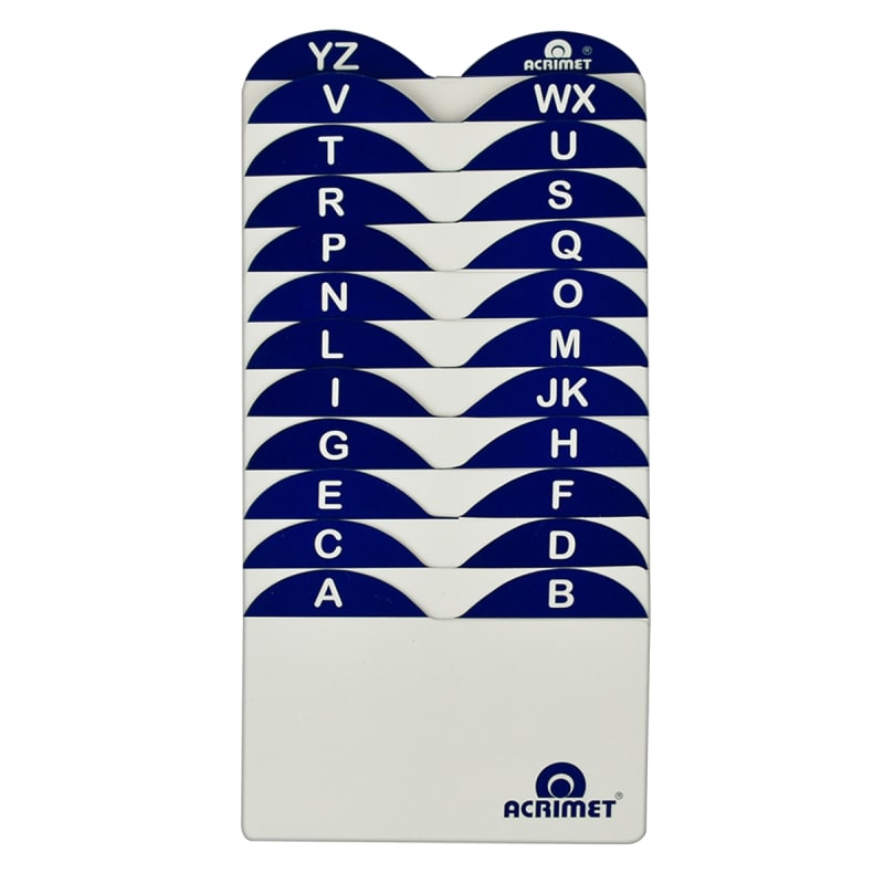 Acrimet Index Cards for Business Card Holder (A to Z) Code 630