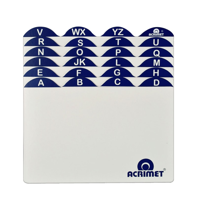 Acrimet Index Cards for 4 X 6 Card Holder (A to Z) Code 632
