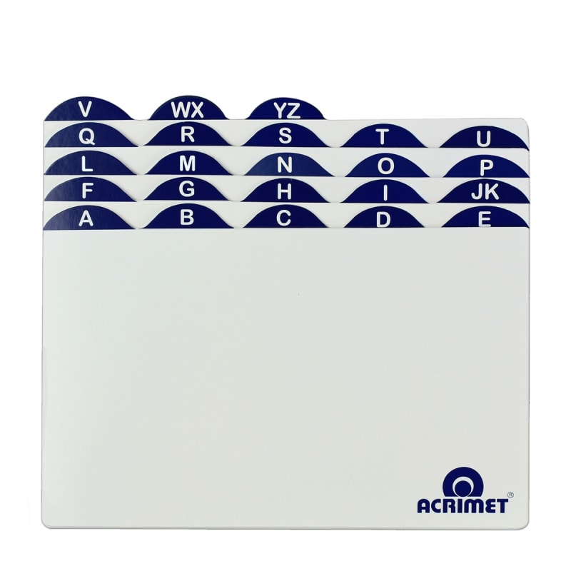 Acrimet Index Cards for 5 X 8 Card Holder (A to Z) Code 633