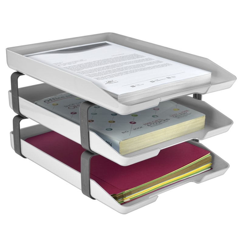 Acrimet Traditional Letter Tray 3 Tier Front Load Design (White)