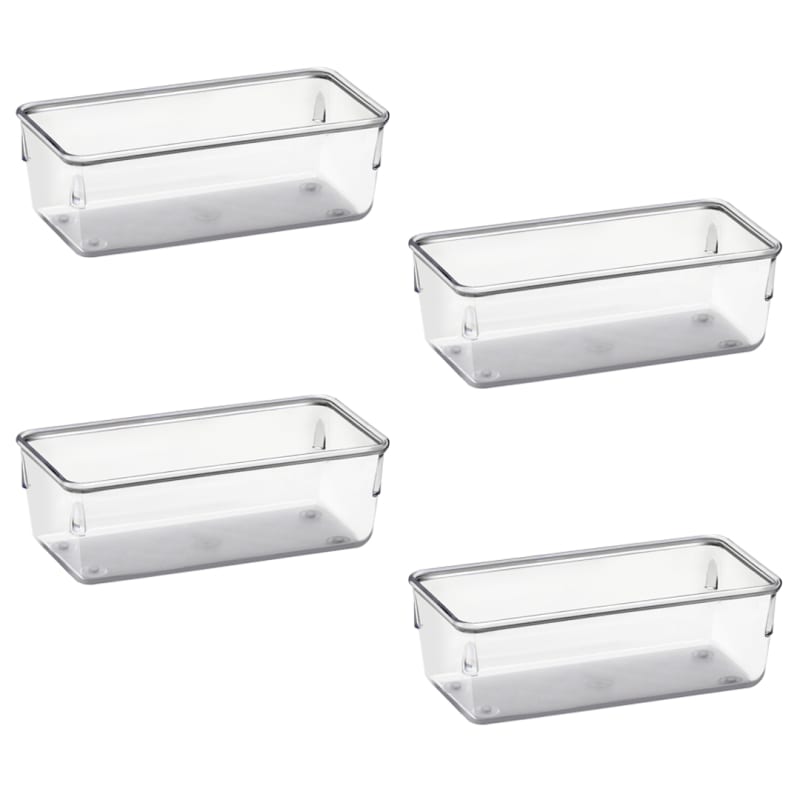 Acrimet Desk Drawer Organizer Clear Crystal 4 Pack 971.0
