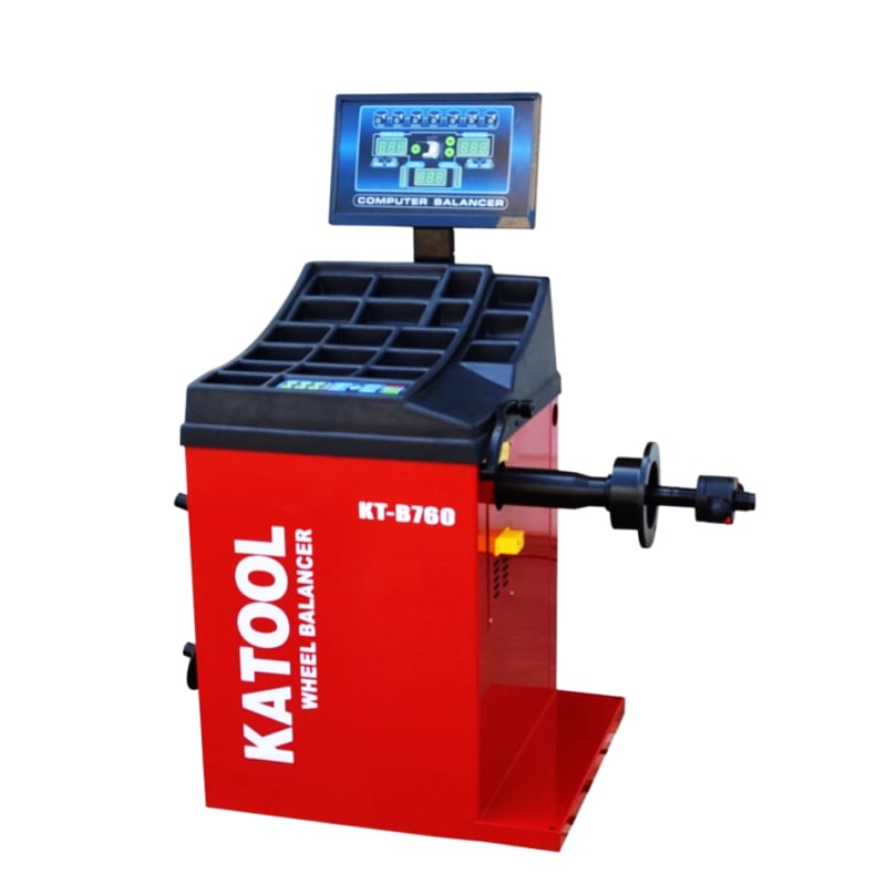 KATOOL KT-B760 wheel balancer with digital display and wheel guard