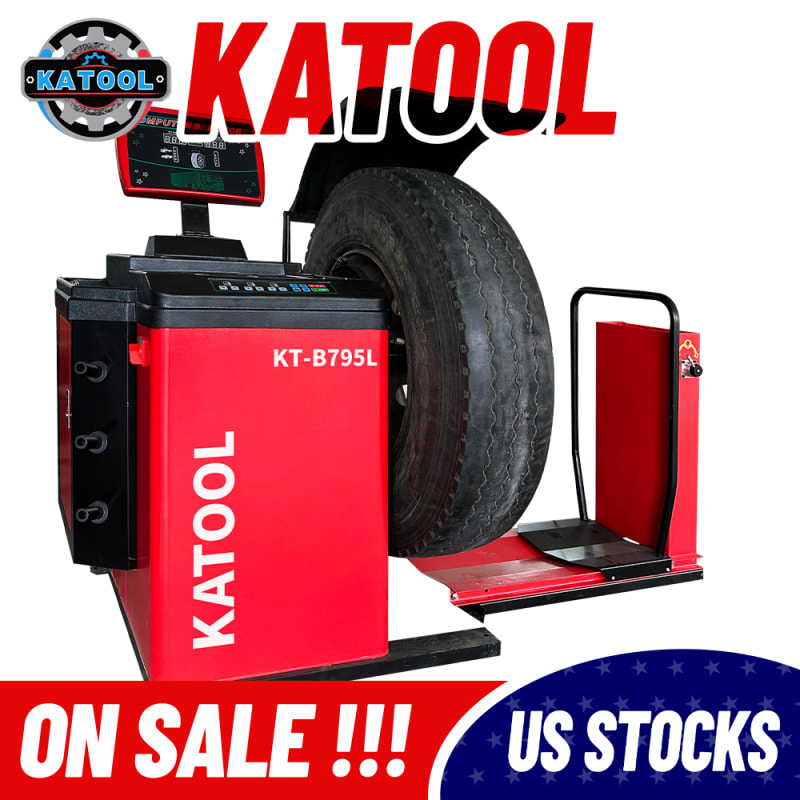 KATOOL KT-B795L heavy duty truck wheel balancer with mounted tire