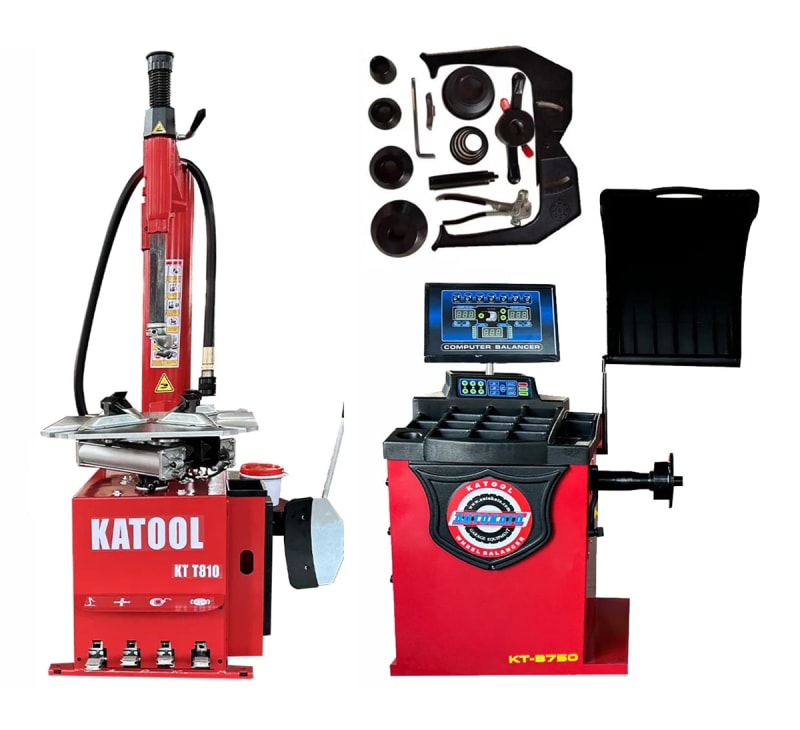 KATOOL KT-T810 Tire Changer + KT-B750 Wheel Balancer Combo with Motorcycle Adapter Kit product view
