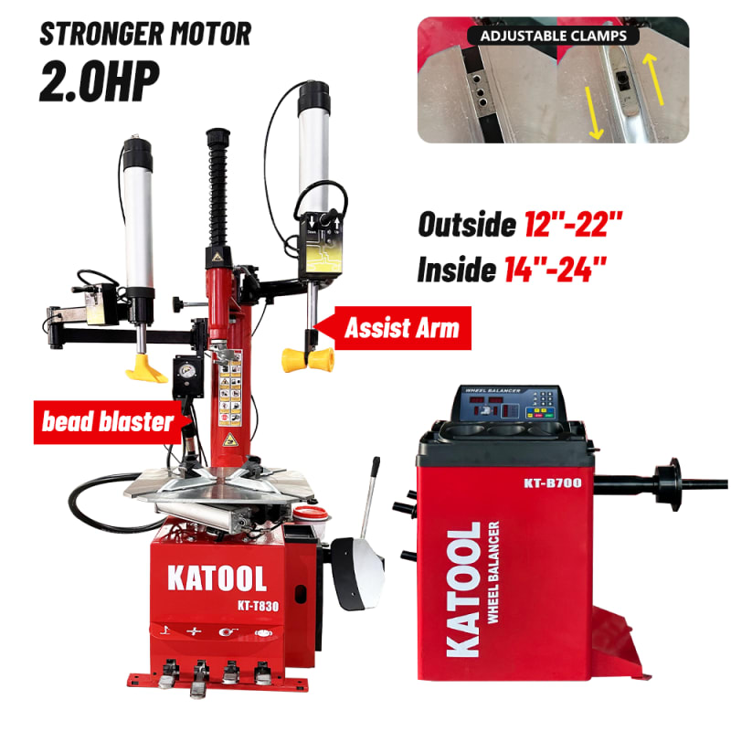 KATOOL KT-T830 Tire Changer & KT-B700 Wheel Balancer Combo product view KATOOL KT-T830 Tire Changer & KT-B700 Wheel Balancer Combo product view