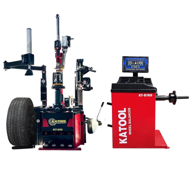 KATOOL KT-T880 Center Post Tire Changer + KT-B760 Wheel Balancer Combo with Motorcycle Adapter Kit product view