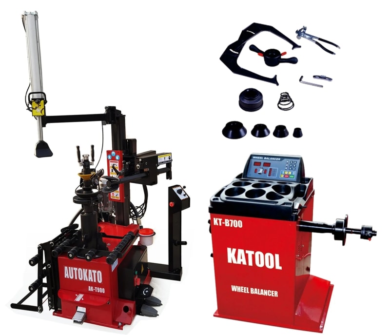 KATOOL KT-T900 tire changer and KT-B700 wheel balancer combo for automotive tire service KATOOL KT-T900 tire changer and KT-B700 wheel balancer combo for automotive tire service