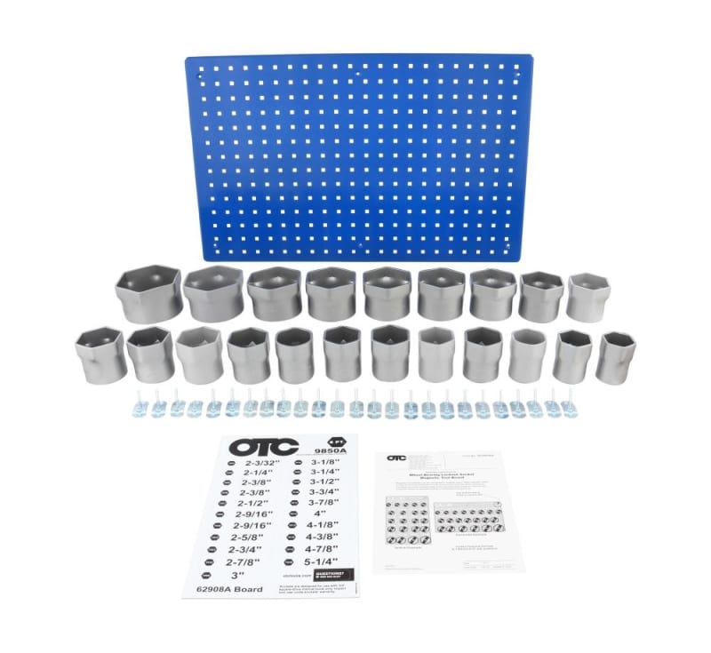 6-pt Wheel Bearing Locknut Sockets with Tool Board