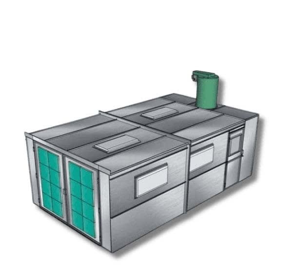 PBCF13823FT Cross Flow Flat Top Automotive Paint Booth PBCF13823FT Cross Flow Flat Top Automotive Paint Booth