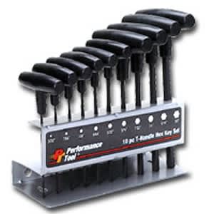 T-HANDLE HEX KEY SET METRIC 10PC