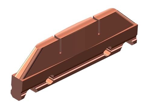 XA-11154 Collector Shoe 8 Bar 60A Copper Graphite