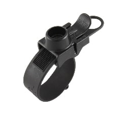 RAM EZ-Strap base with adjustable strap securing to tubing, showing pocket for RAM-to-RAM or RAM-to-Garmin double ball arms.