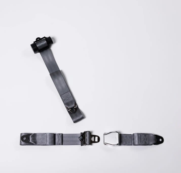Alpha Aviation Piper front inertial reel replacement seat belt assembly with 3-point shoulder harness, FAA TSO-C114 approved AmSafe OEM-quality restraint system for Piper aircraft.