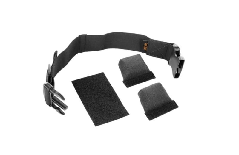 AppStrap Conversion Kit with self-adhesive Velcro, leg strap with pen holder, and two tilt pads for angled viewing, cooling, and tablet stability.