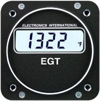 Electronics International E-1 single-channel EGT aircraft engine temperature gauge.