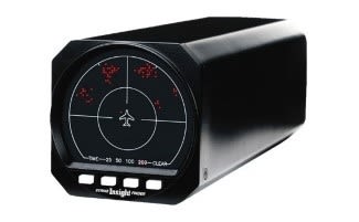 Insight Strike Finder digital weather avoidance system showing lightning strike activity up to 200nm on an ultra-bright, sun-readable display.