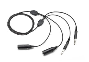 Pilot USA PA-77S GA Headset Extension available in 5ft, 10ft, and 25ft for aviation pilots, durable and flexible cable for extended in-flight headset connection.