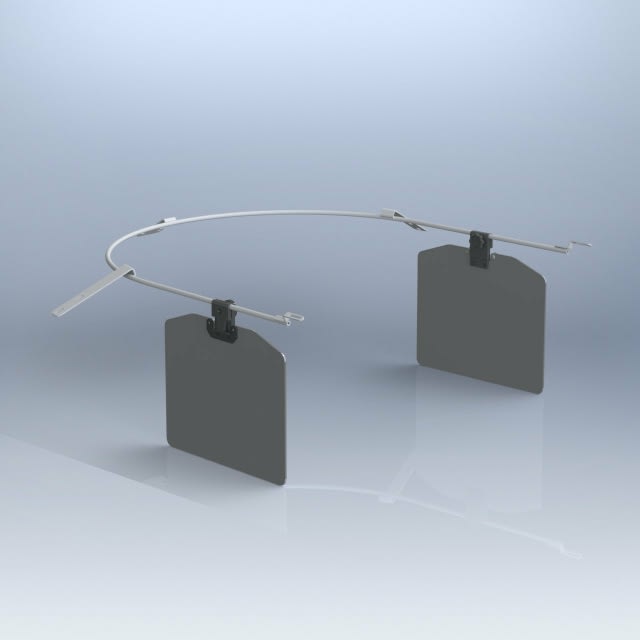 Rosen Cessna Monorail Sunvisor system with camera and iPad mounts, chrome rail, optical lens, UV protection, and full 360-degree swivel.