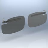 Rosen Sunvisor system for Cirrus aircraft with 3rd axis pivot, optical lens, UV protection, glare reduction, and secure stowing position.