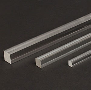 Clear SQUARE Extruded Acrylic Rod