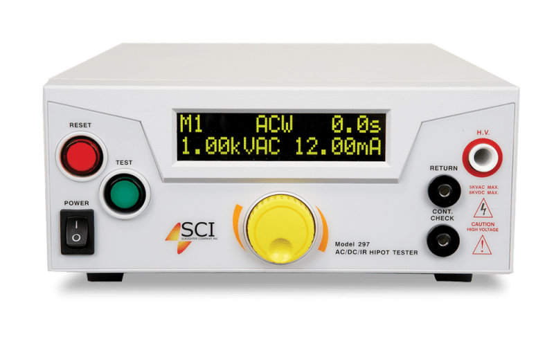 Slaughter SCI 00298 - Probador HIPOT corriente máxima de disparo de 99.99 mA, potencia máxima de salida 500VA AC Tensión máxima = 5,0 kVAC con marca CE