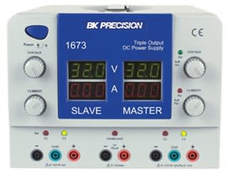 BK Precision 1673, Fuente de Poder de DC de Tres Salidas, Dos salidas con rango variable de voltaje de 0-32V @ 6A  y una fija de 5V @ 3A, 4 indicadores digitales de 3 digitos