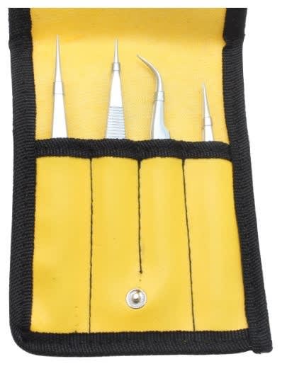 Aven 18480PR - Juego De Pinzas De Precisión De 4 Piezas