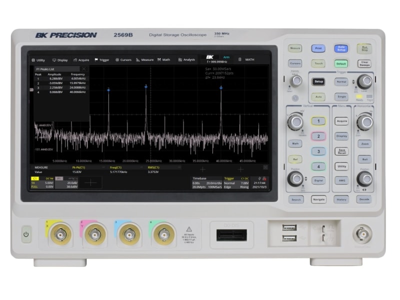 BK 2569B - Osciloscopio de almacenamiento digital GSa / s de 4 canales, 350 MHz BK 2569B - Osciloscopio de almacenamiento digital GSa / s de 4 canales, 350 MHz