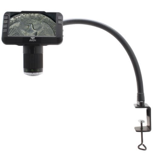 Aven 26700-220-557 - Microscopio Digital Mighty Scope ClearVue 8x-25x + Soporte FlexArm De 18 Pulgadas Con Abrazadera De Mesa