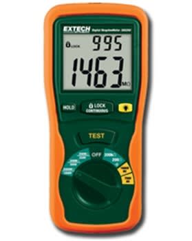 Extech 380260 - Megaohmetro digital de determinación automática del intervalo Comprobador digital de 1000 V con pantalla retroiluminada doble grande