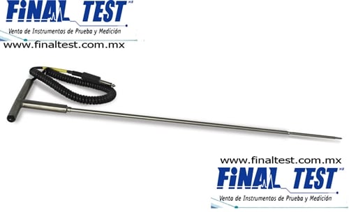 Tegam 86514-30 Sonda de temperatura, termistor, penetración, eje robusto, empuñadura "T", 30 "  Rango: -40 ° C a +150 ° C Constante de tiempo 6 segundos Precisión: ± 0,2 ° C de 0 a 70 ° C