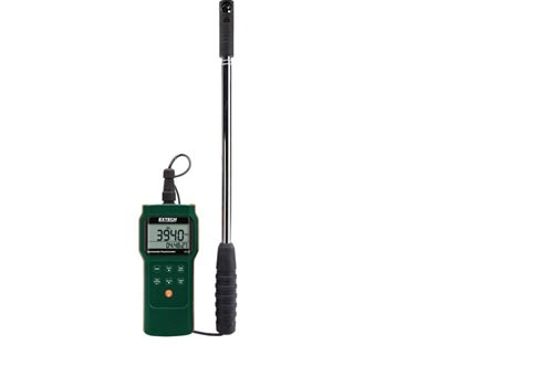 Extech AN340-NIST - registrador de datos de anemómetro/psicrómetro CMM/CFM Incluye sonda telescópica con sensor de paleta de 18 mm de diámetro con Certificado NIST