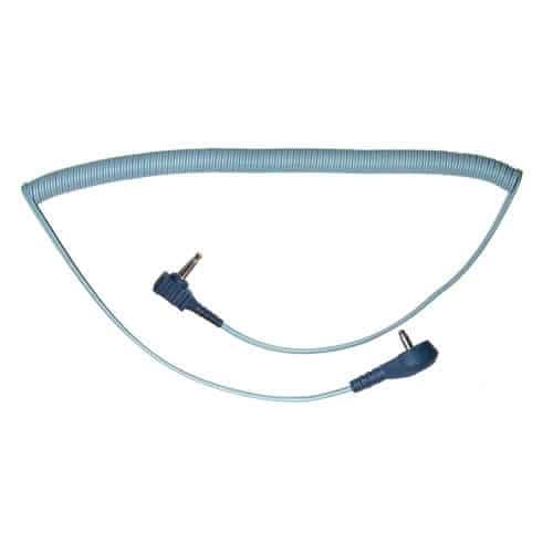 TransformingTechnologies CC3100R Dual Conductor 10' Rt. Coil Cord With 3mm Phono Plug, Blue