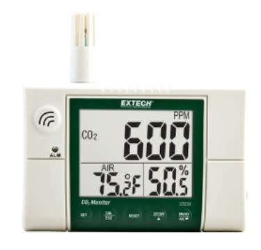 Extech CO230 - calidad del aire interior, monitor de dióxido de carbono (CO 2 ) Mide el dióxido de carbono (CO 2 ), la temperatura y la humedad del aire